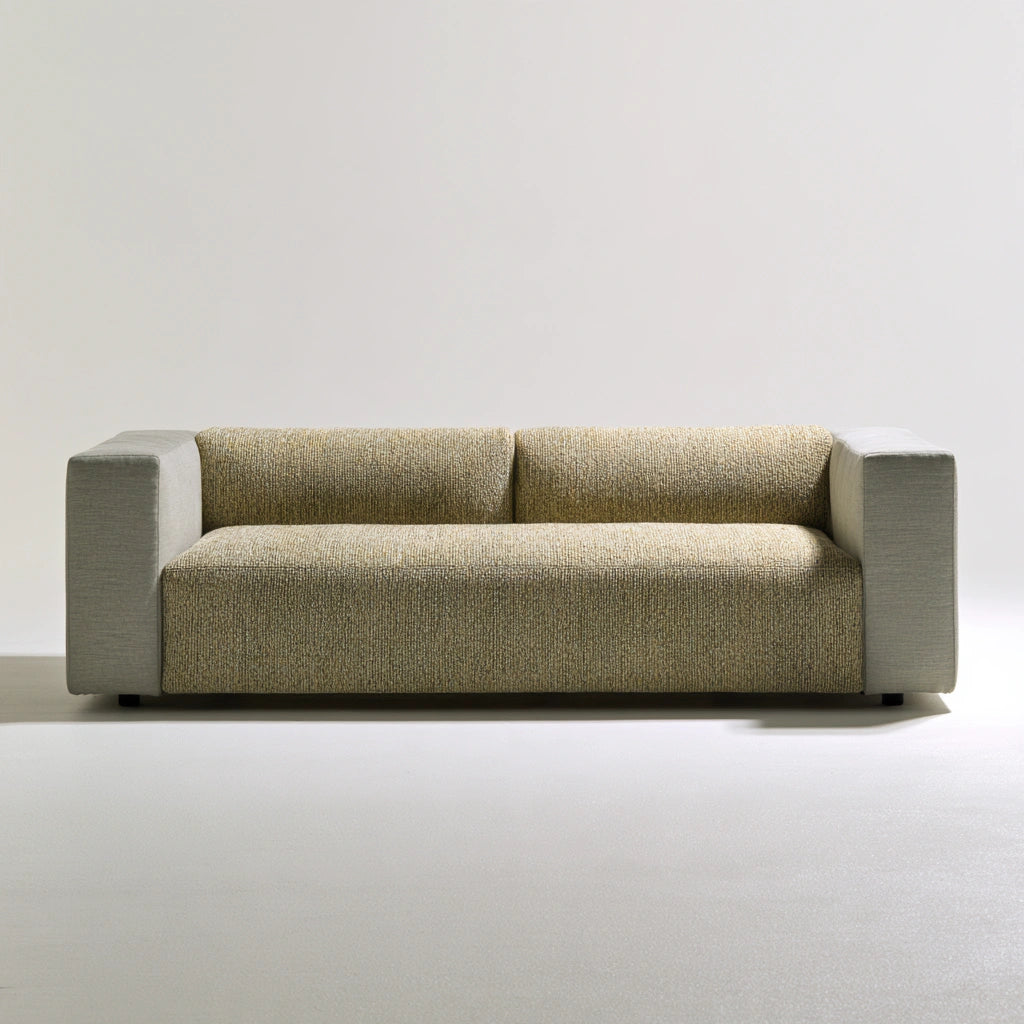 Modernes Polstersofa, mit klarer Formgebung, Farbe: grau