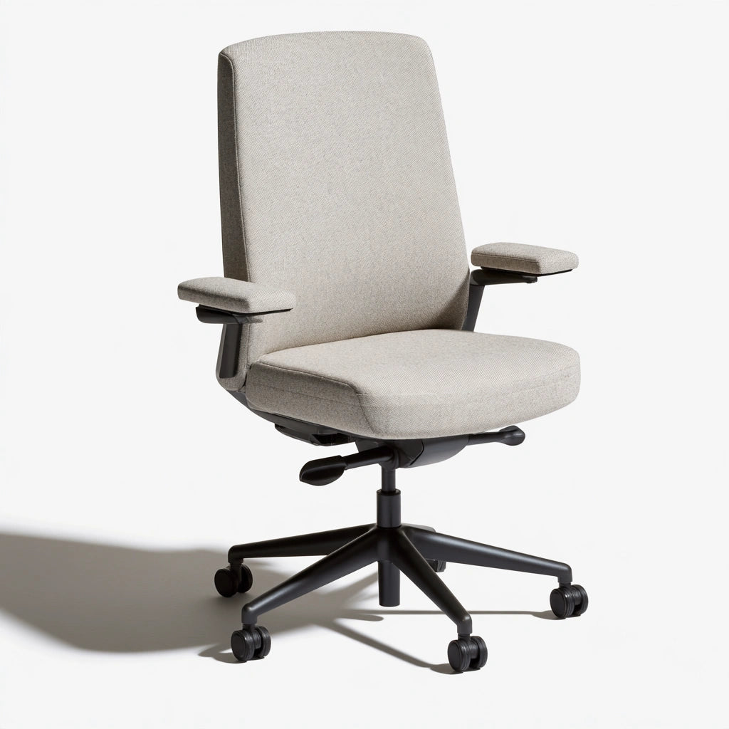 Ergonomischer Bürostuhl, mit Stoffbezug, Farbe: hellgrau